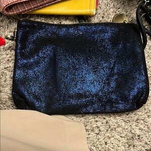 Elegant Navy Blue Glitter Clutch